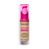 Revolution Superfix Blur Longwear Foundation F2.5NC displayed in a clear bottle with pink accents.