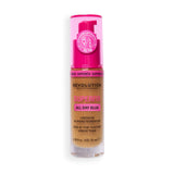 Revolution Superfix Blur Longwear Foundation in F9.7W with soft matte finish and hyaluronic acid for hydration.