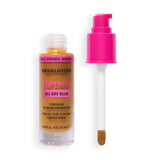 Revolution Superfix Blur Longwear Foundation bottle with a pump applicator and a concealer wand.