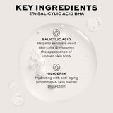 Key ingredients of Revolution Pro Miracle 2% Salicylic Acid BHA Anti Blemish Serum, featuring Salicylic Acid and Glycerin.