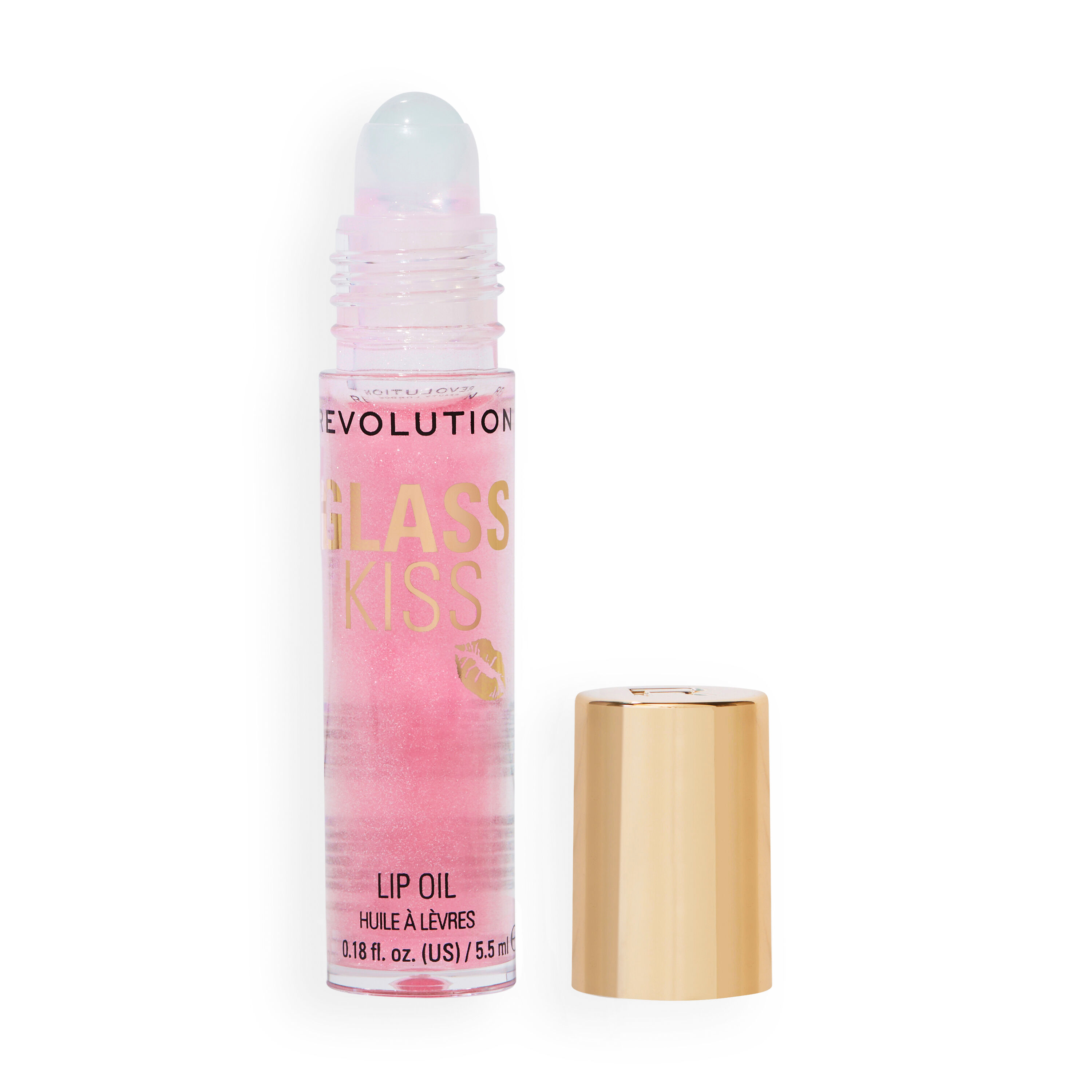 Revolution Glass Kiss Roller Ball Lip Oil Fairytale Peach Shimmer
