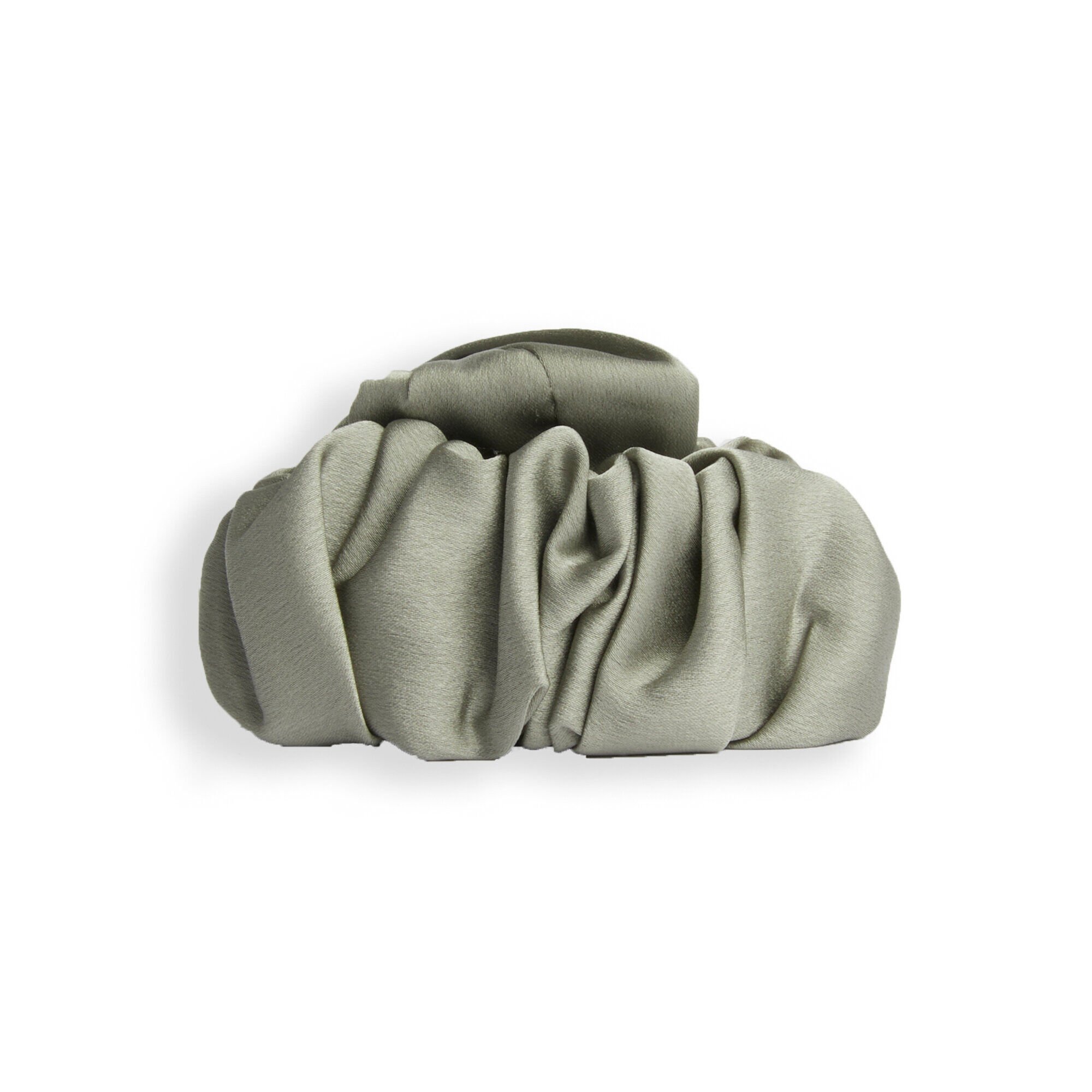 Revolution Haircare Ruched Satin Claw Clip Khaki