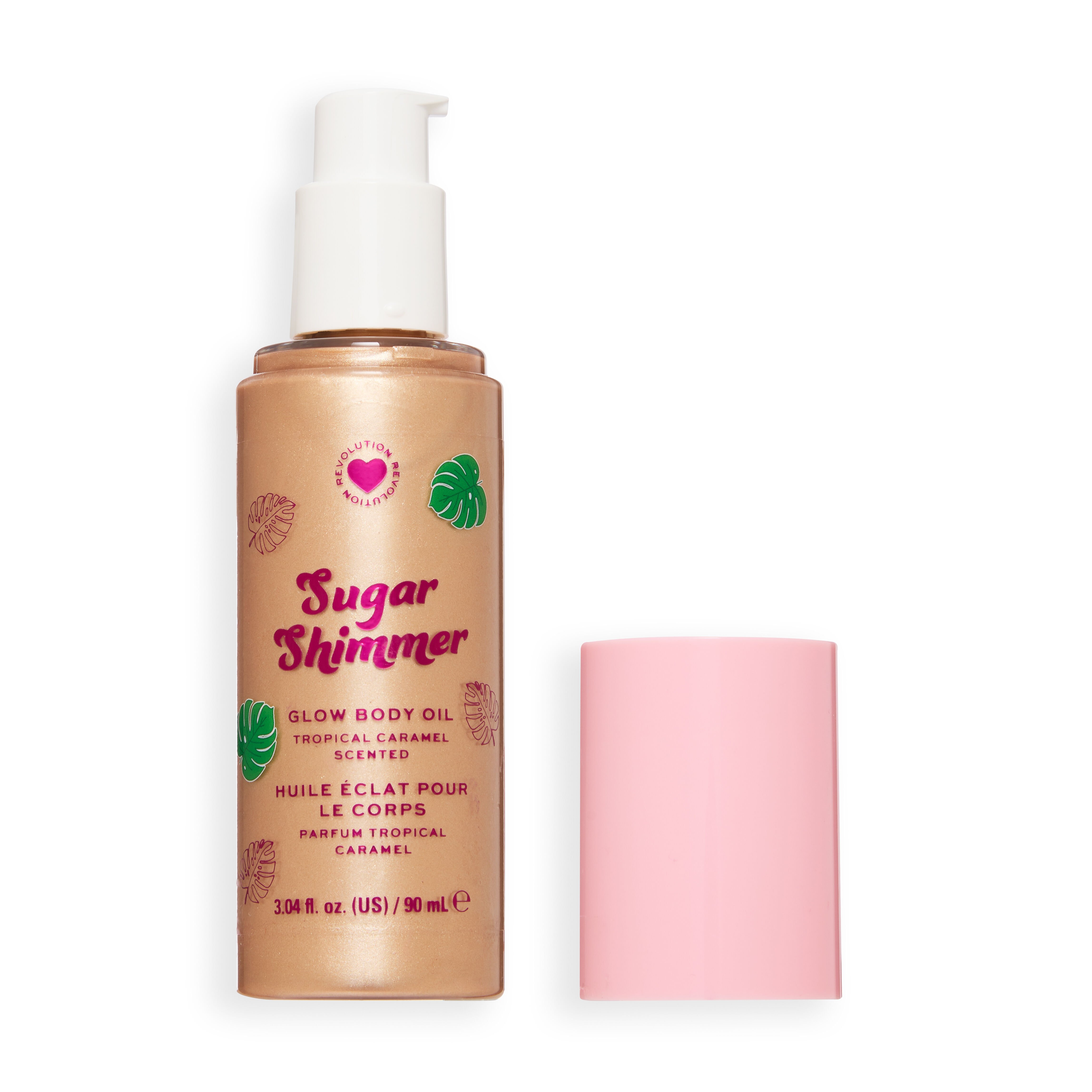 I Heart Revolution Tropical Caramel Glow Body Oil Sugar Shimmer Gold