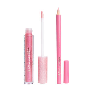 Makeup Revolution Ultimate Lights Shimmer Lip Kit Pink Lights