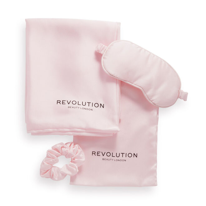 Revolution Haircare The Beauty Sleep Satin Sleep Set Pink