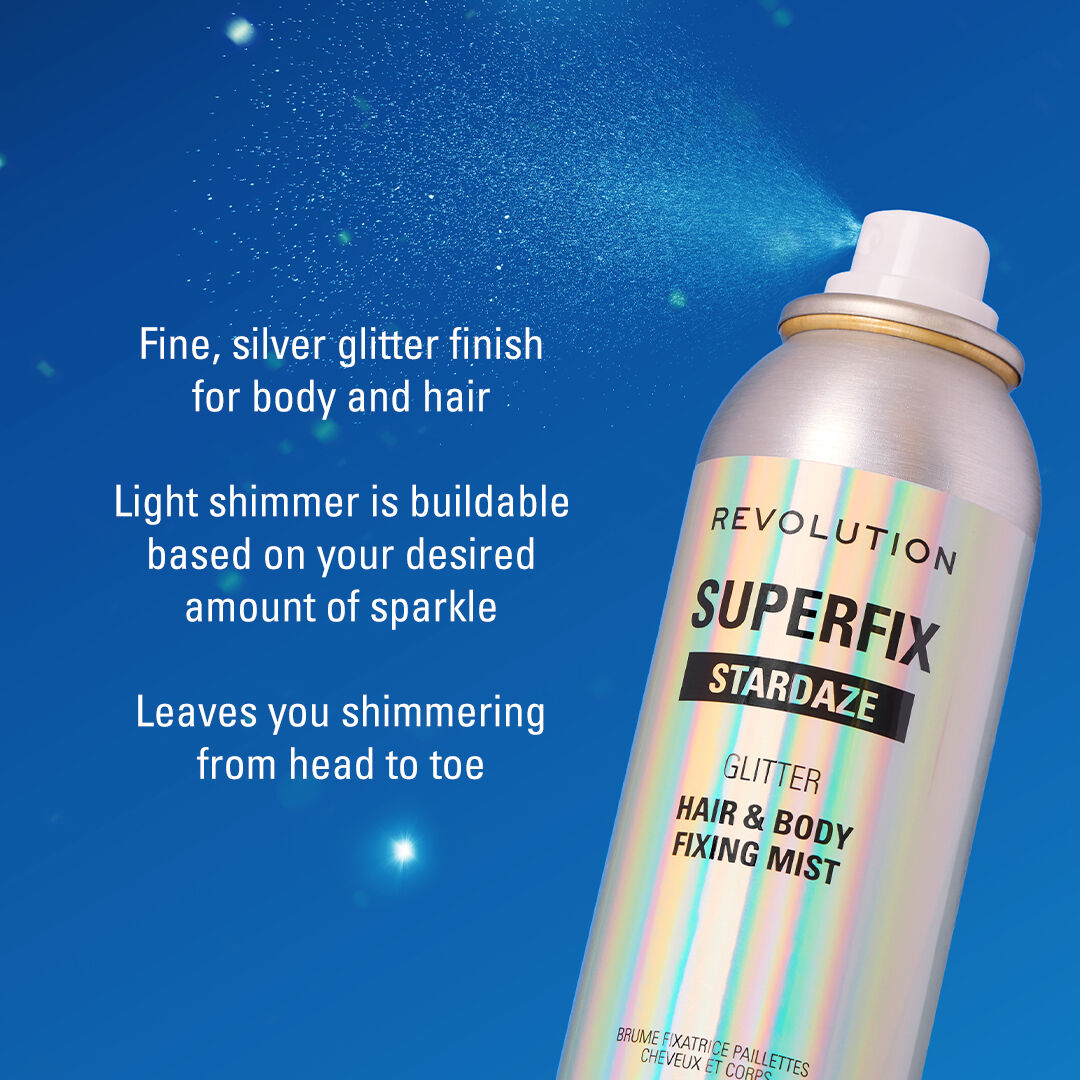 Revolution Superfix Glitter Shine Body and Hair Spray