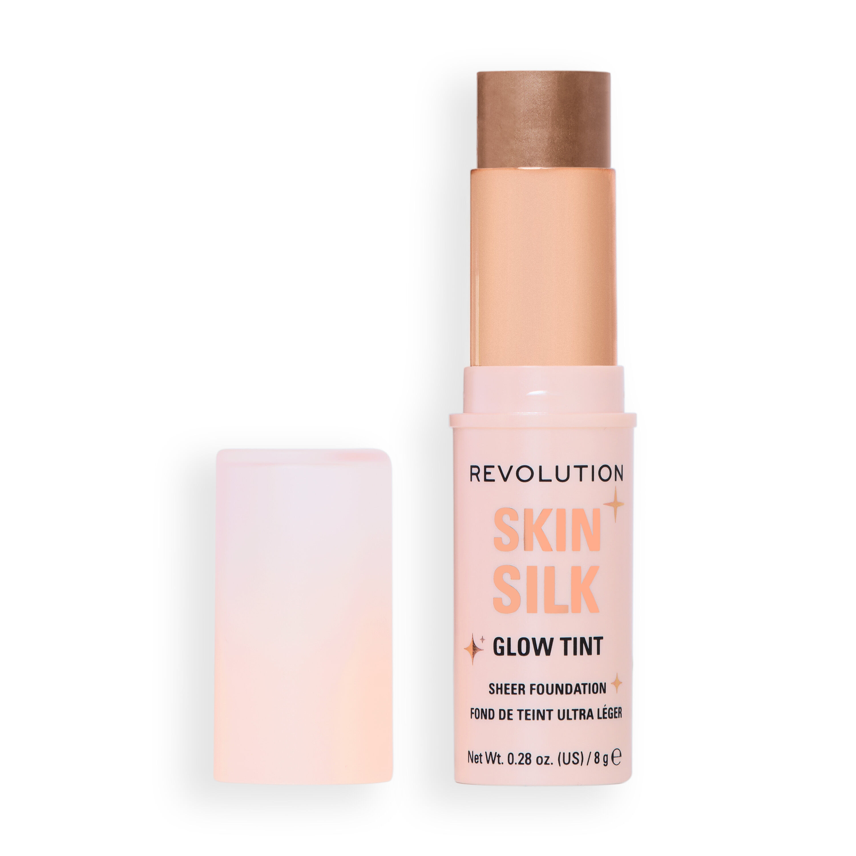Revolution Skin Silk Glow Tint Sheer Foundation Stick Dark Neutral Warm