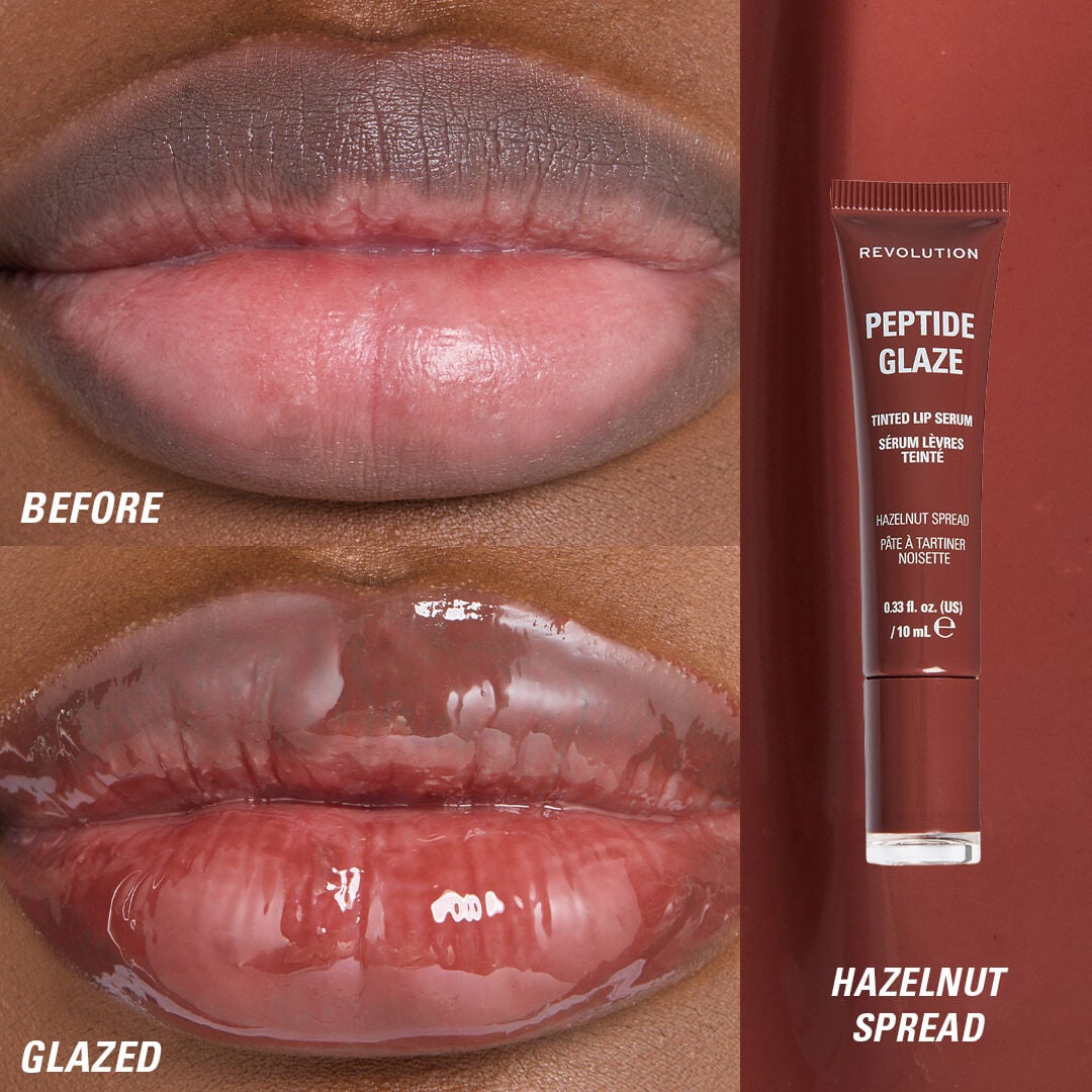 Revolution Peptide Glaze Tinted Lip Serum Hazelnut Spread