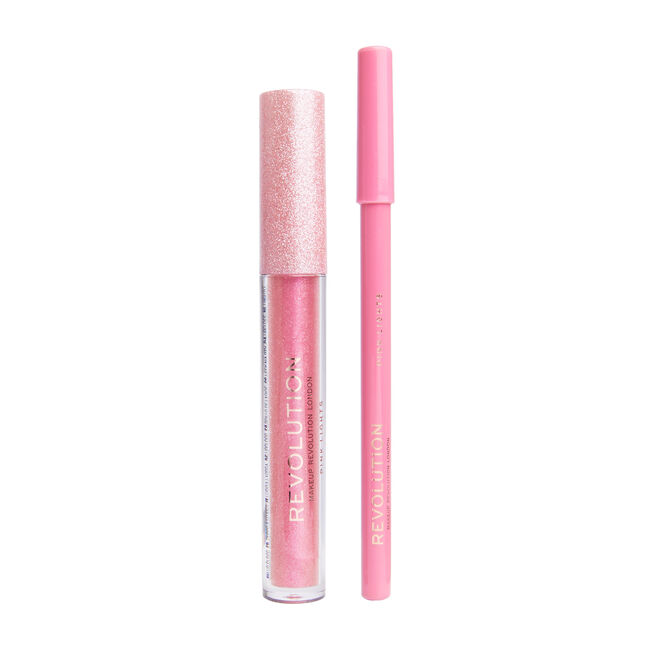 Makeup Revolution Ultimate Lights Shimmer Lip Kit Pink Lights