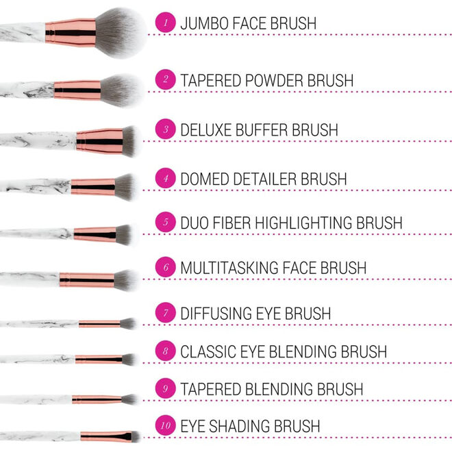 BH Marble Luxe 10 Piece Brush Set