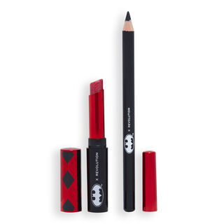 DC x Makeup Revolution Dangerous Red Harley Quinn Lip Kit