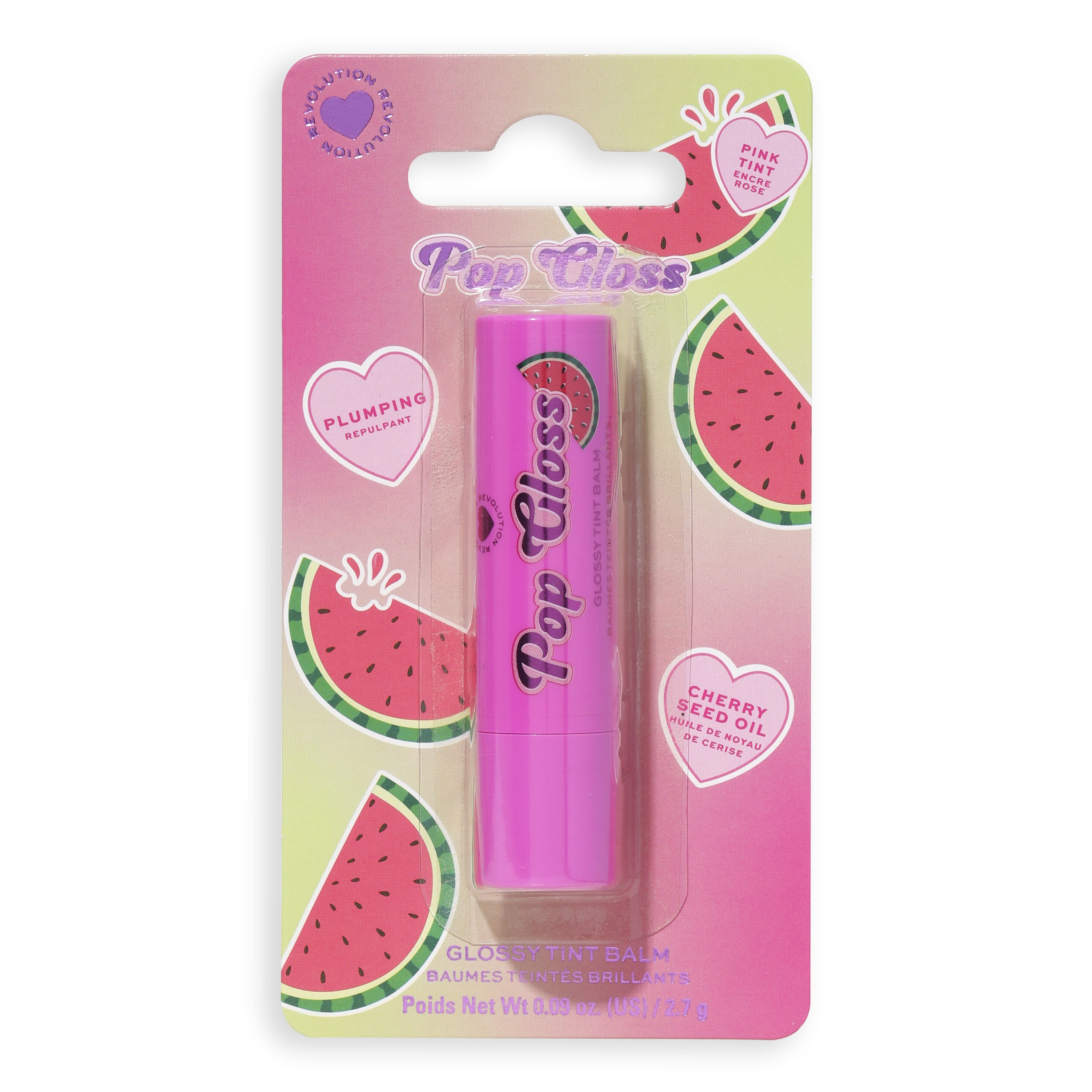 I Heart Revolution Pop Gloss Lip Balm Watermelon Pink