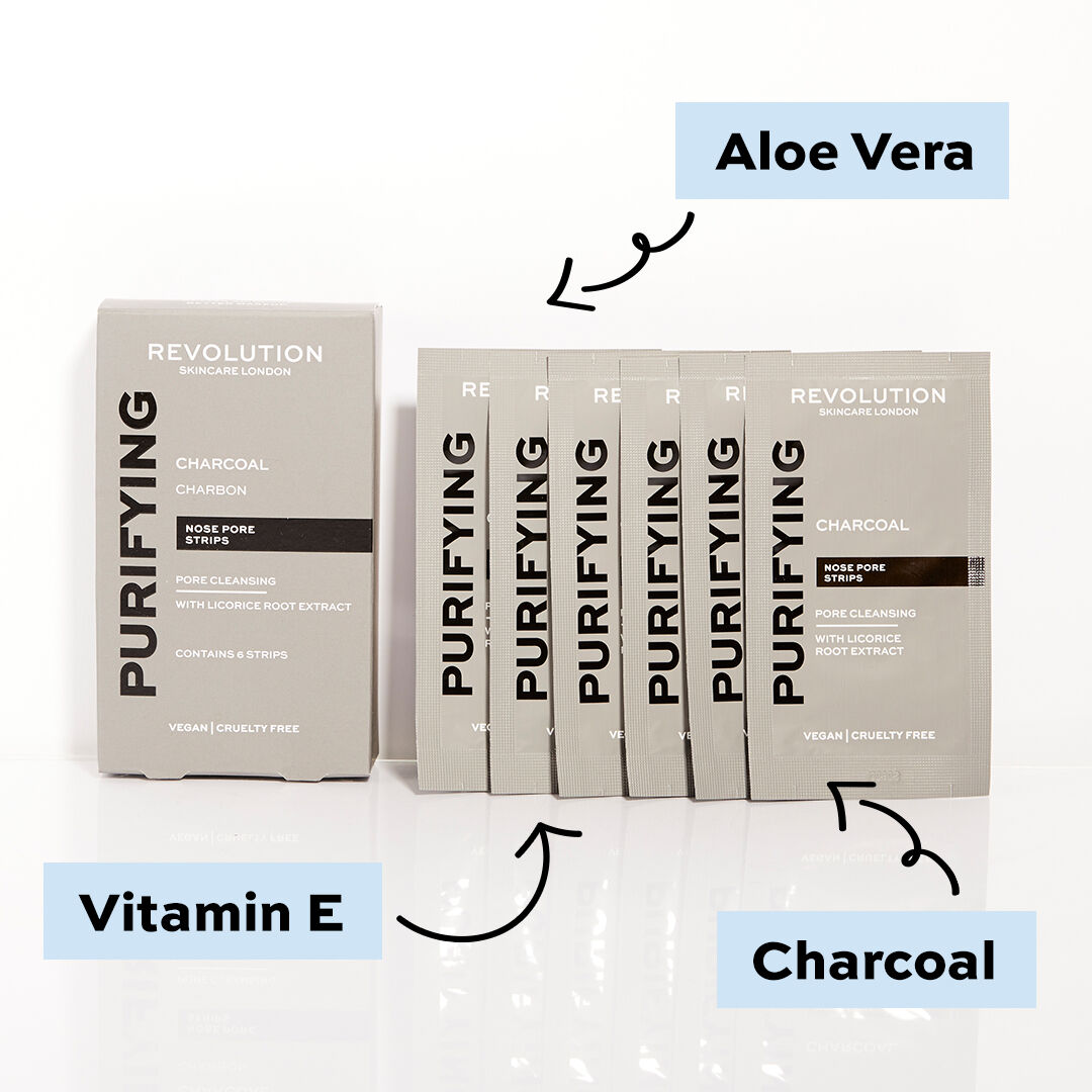 Revolution Skincare Pore Cleansing Charcoal Nose Strips Revolution Beauty