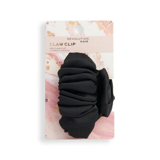 Revolution Haircare Ruched Satin Claw Clip Black