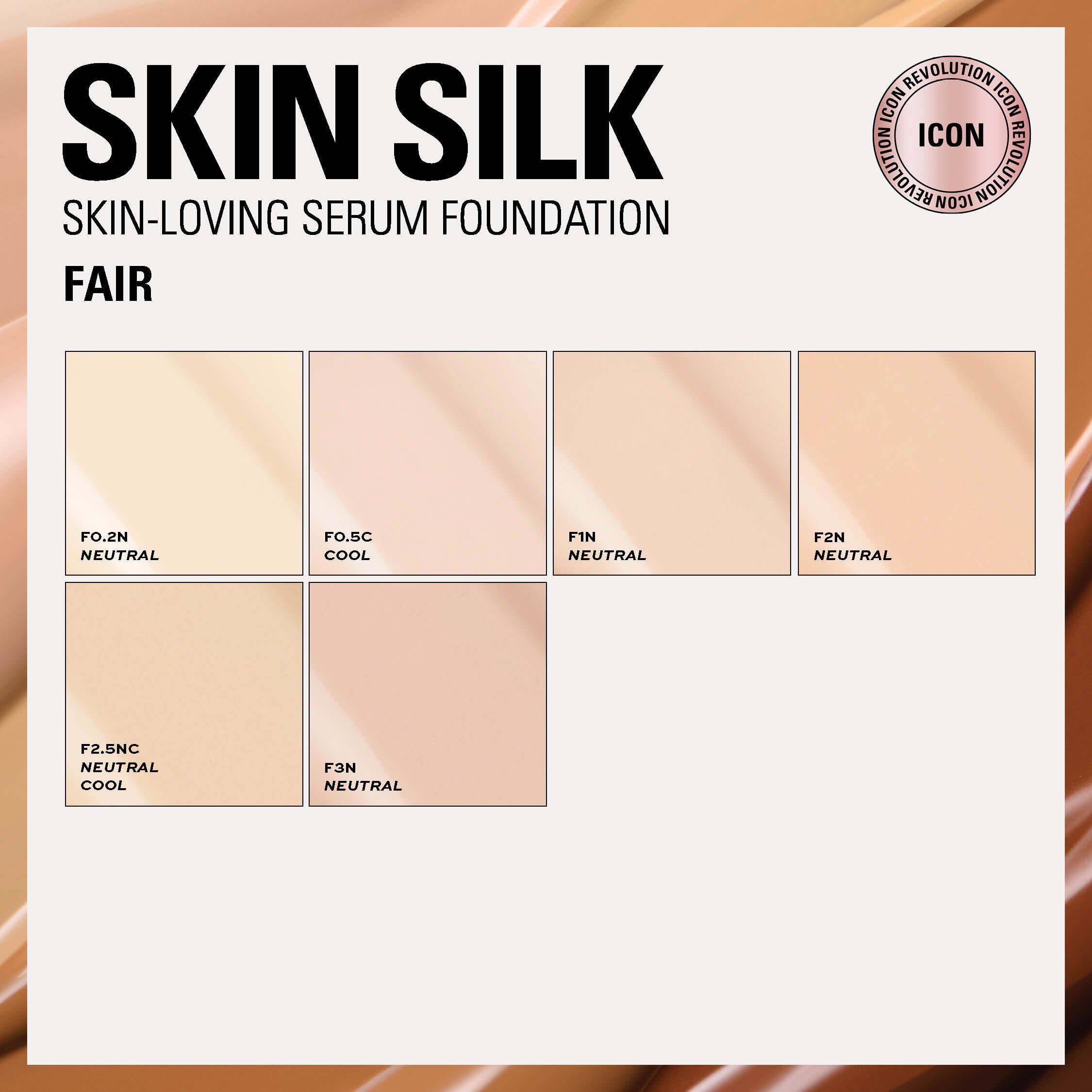 Revolution Skin Silk Radiant Satin Serum Foundation F0.2N