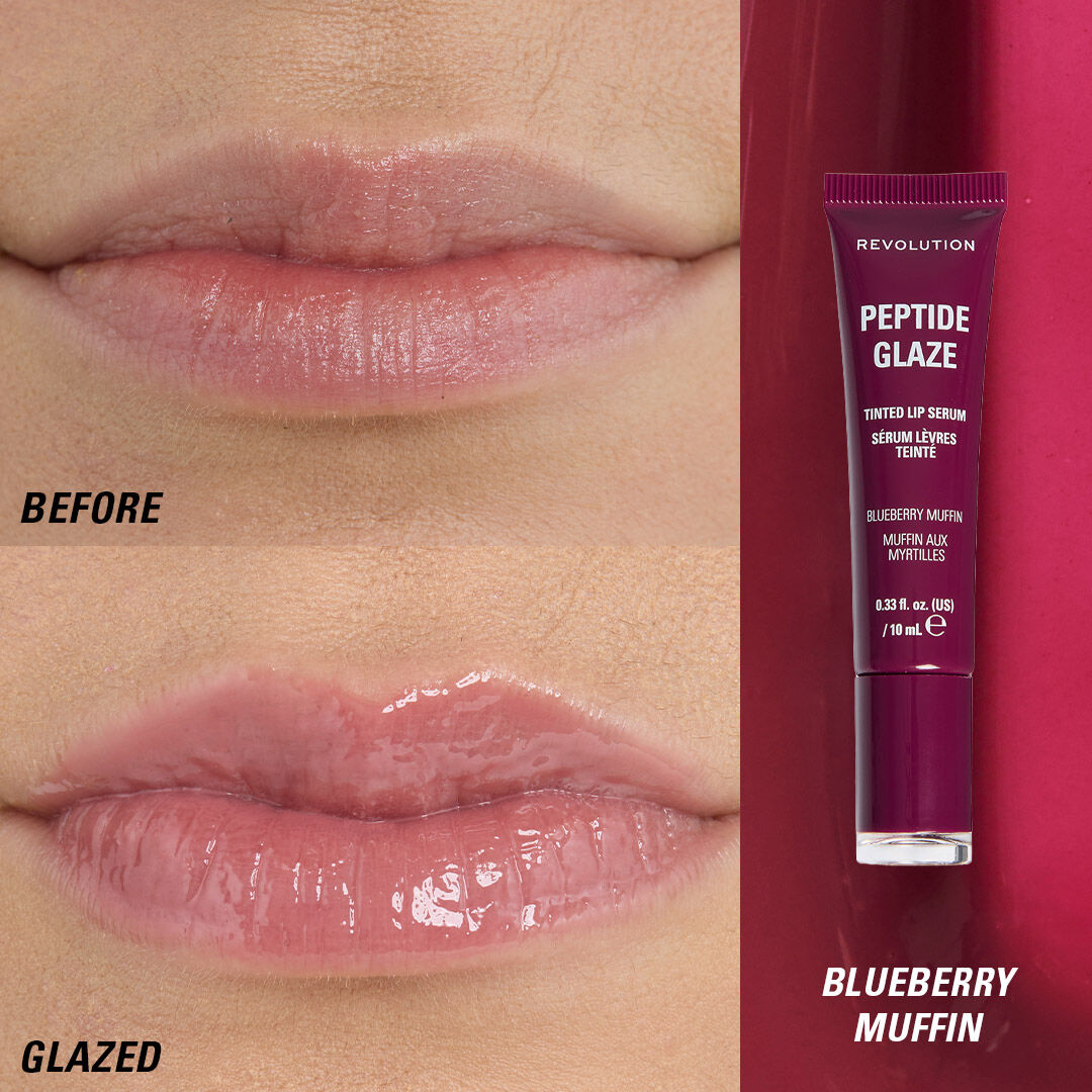 Revolution Peptide Glaze Tinted Lip Serum Blueberry Muffin