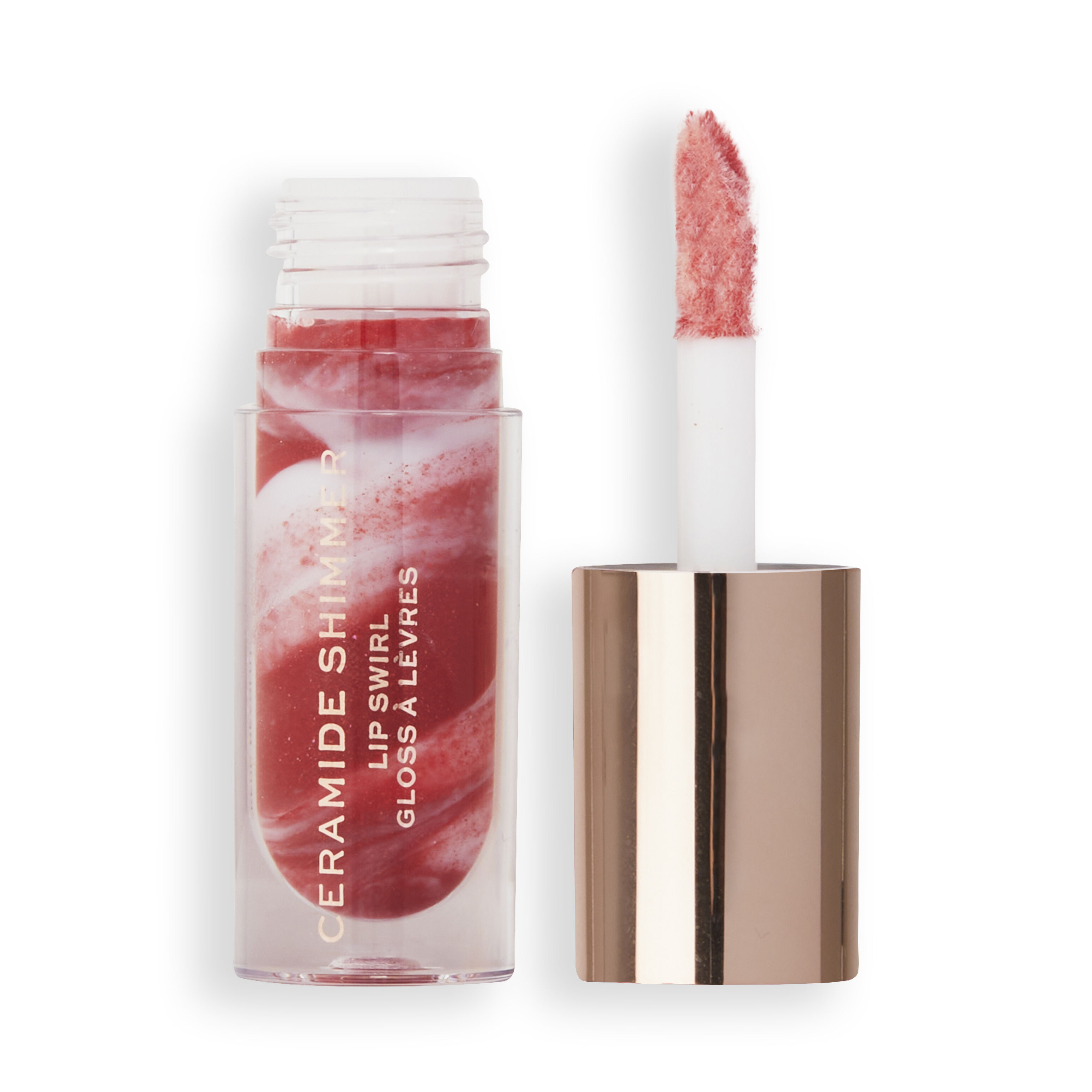 Makeup Revolution Festive Allure Ceramide Shimmer Lip Swirl Out Out Red