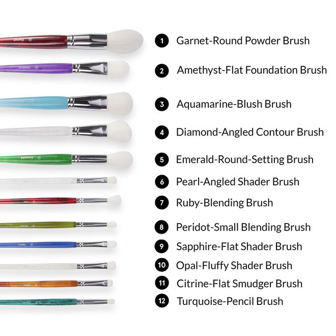 BH Birthstone Brush Vault 12 Piece Face & Eye Brush Set