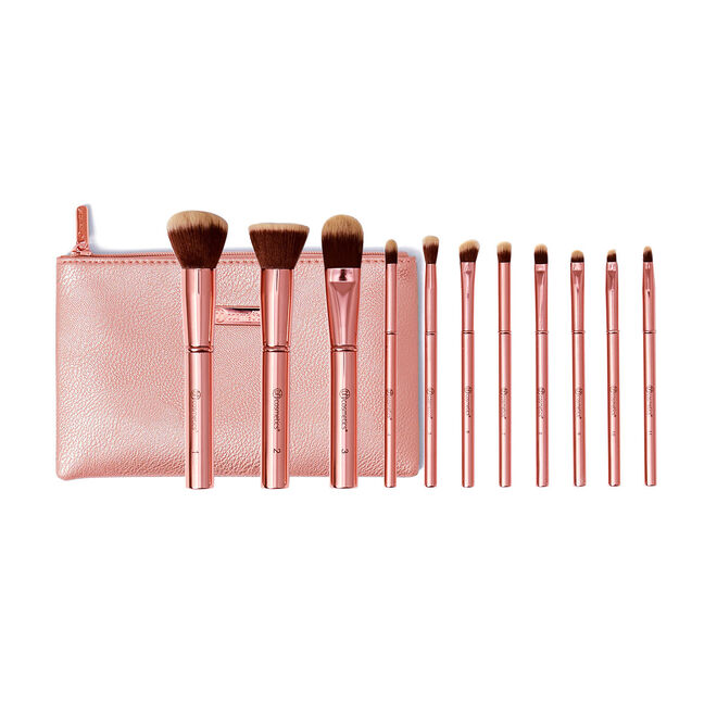BH Metal Rose 11 Piece Brush Set With Cosmetic Bag