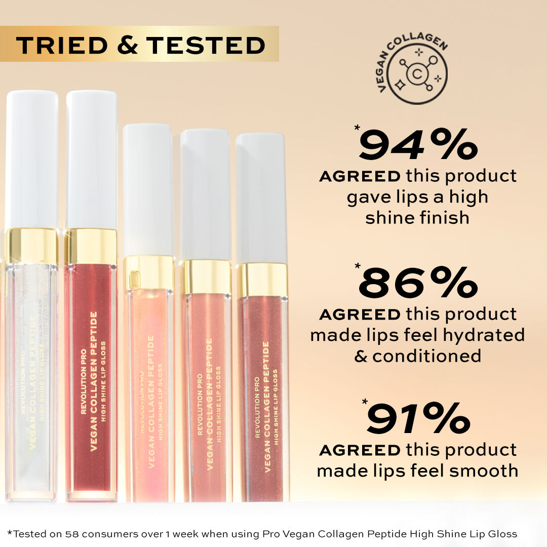 Revolution Pro Vegan Collagen Peptide High Shine Lip Gloss