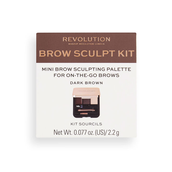 Makeup Revolution Brow Sculpt Kit Dark Brown