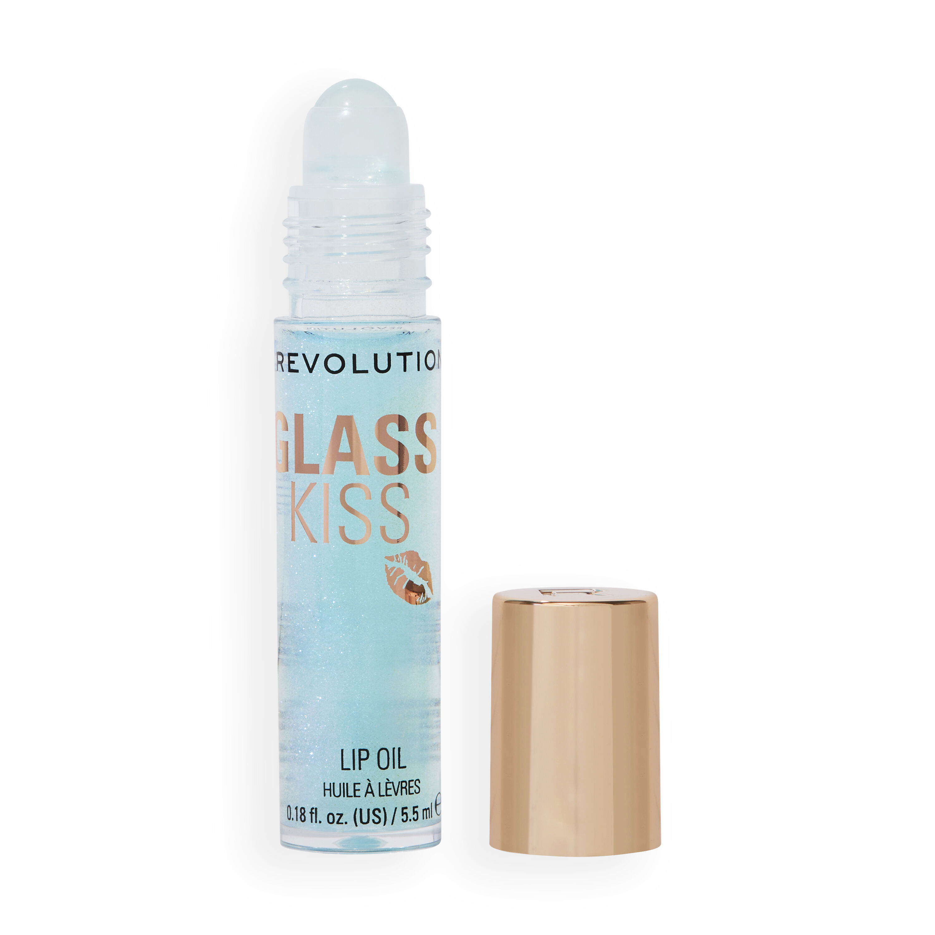Revolution Glass Kiss Roller Ball Lip Oil Mermaid Blue Shimmer