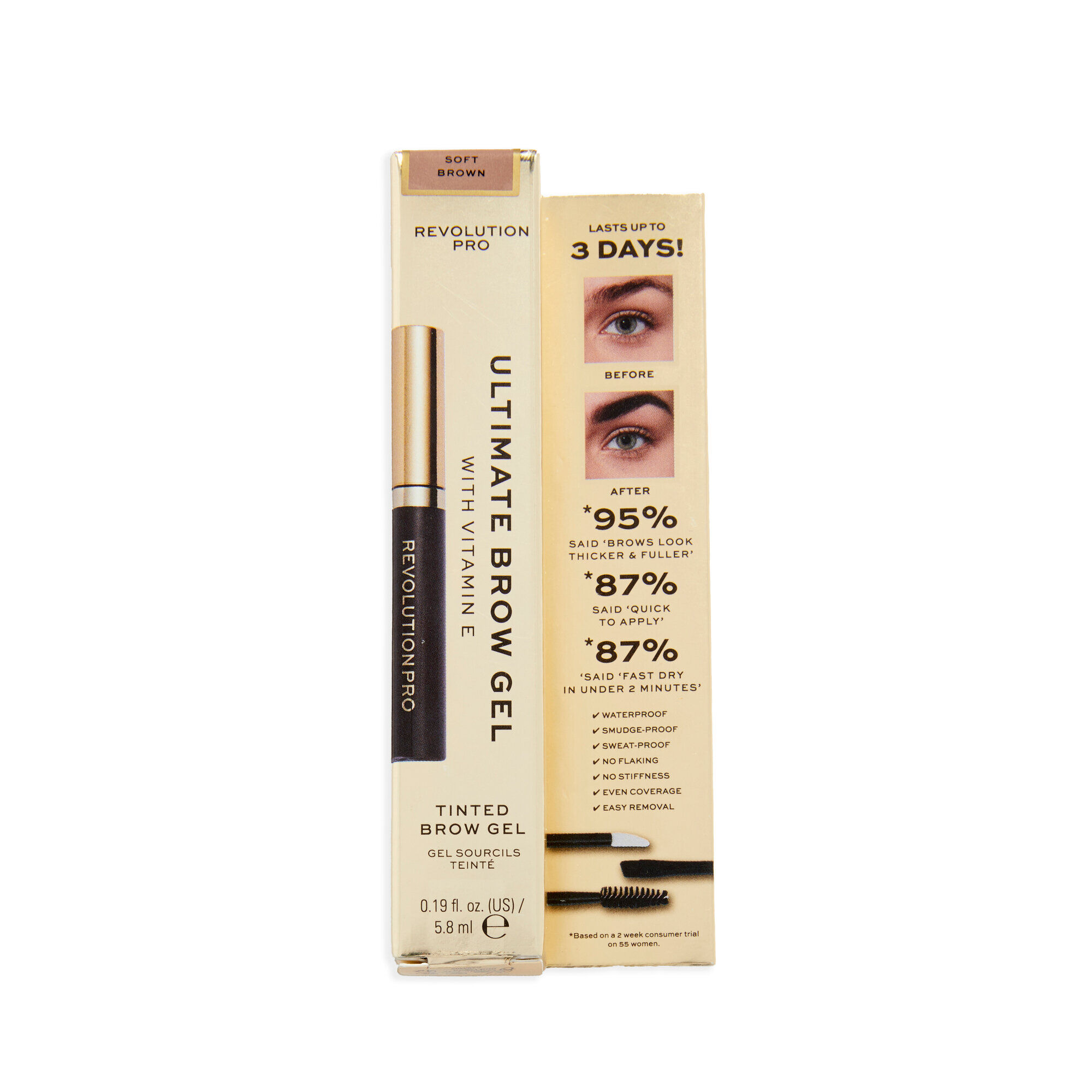 Revolution Pro Ultimate Brow Gel Soft Brown