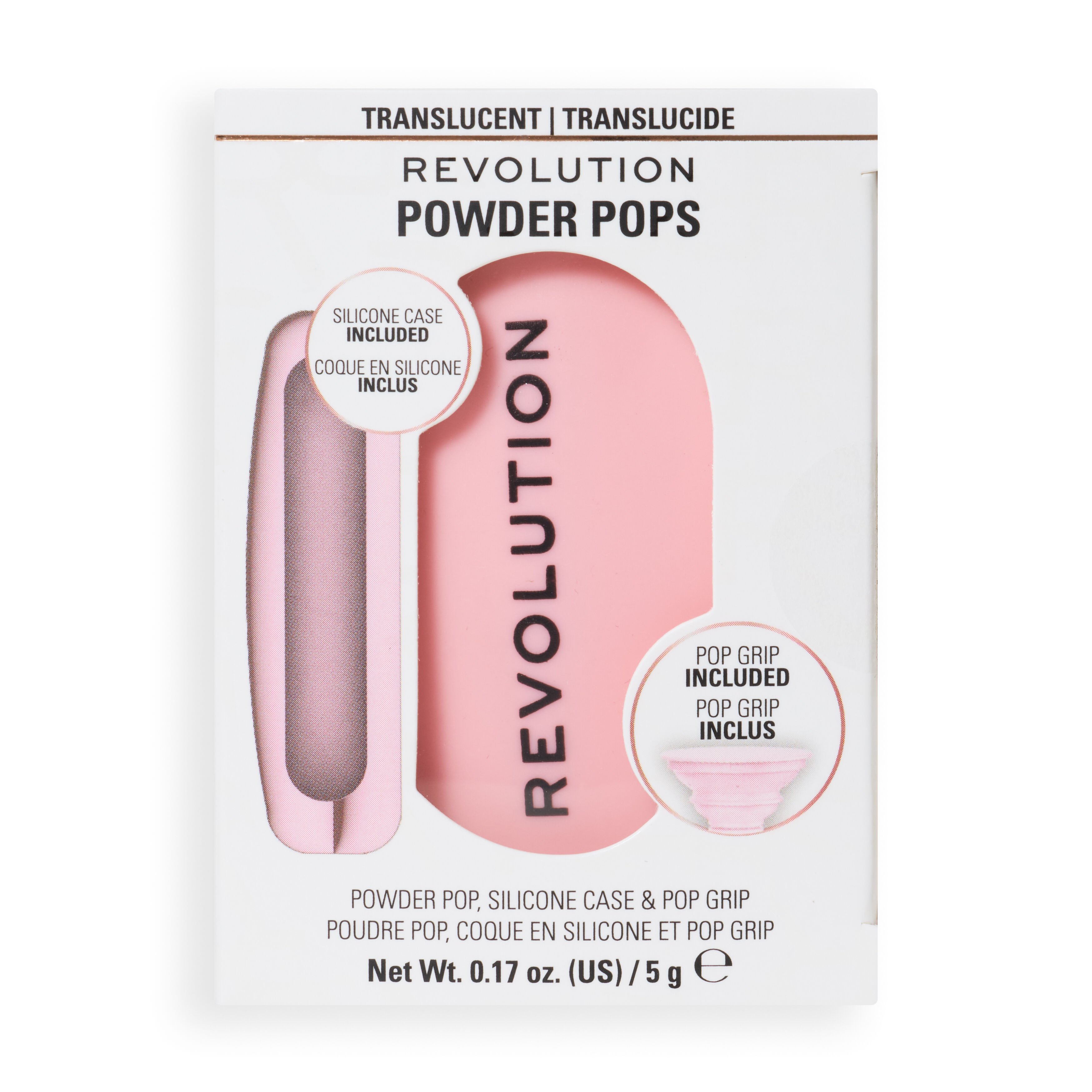 Revolution Powder Pops Translucent & Pop Grip Silicone Case Pink