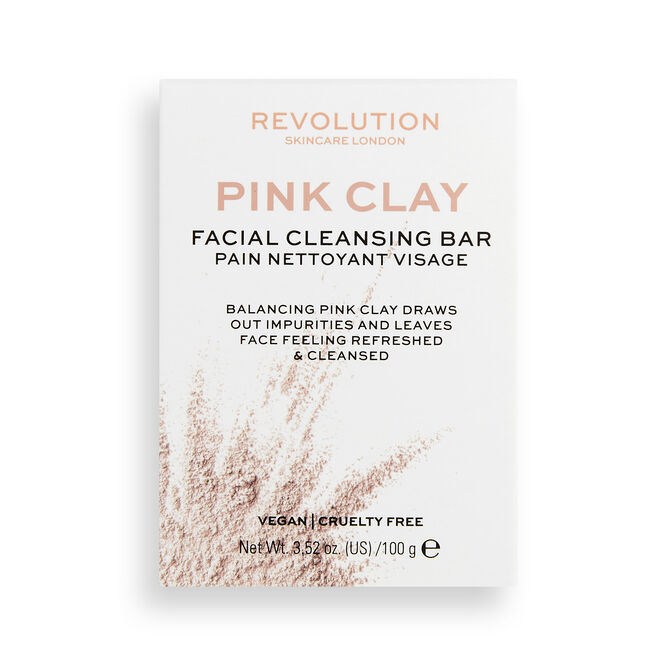 Revolution Skincare Pink Clay Balancing Facial Cleansing Bar