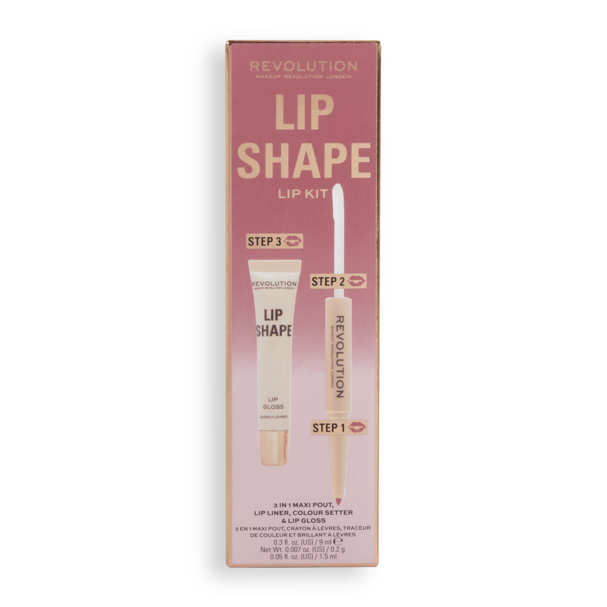 Makeup Revolution Lip Shape Kit Rose Pink