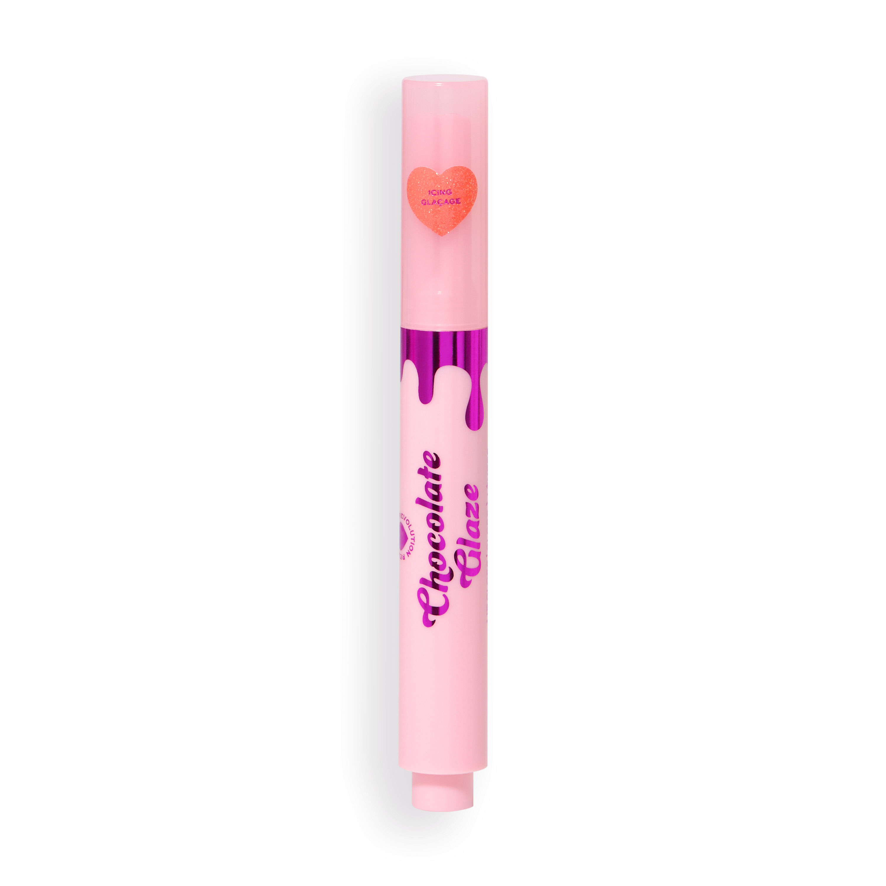 I Heart Revolution Chocolate Glaze Lip Gloss Pen Icing Pink Shimmer