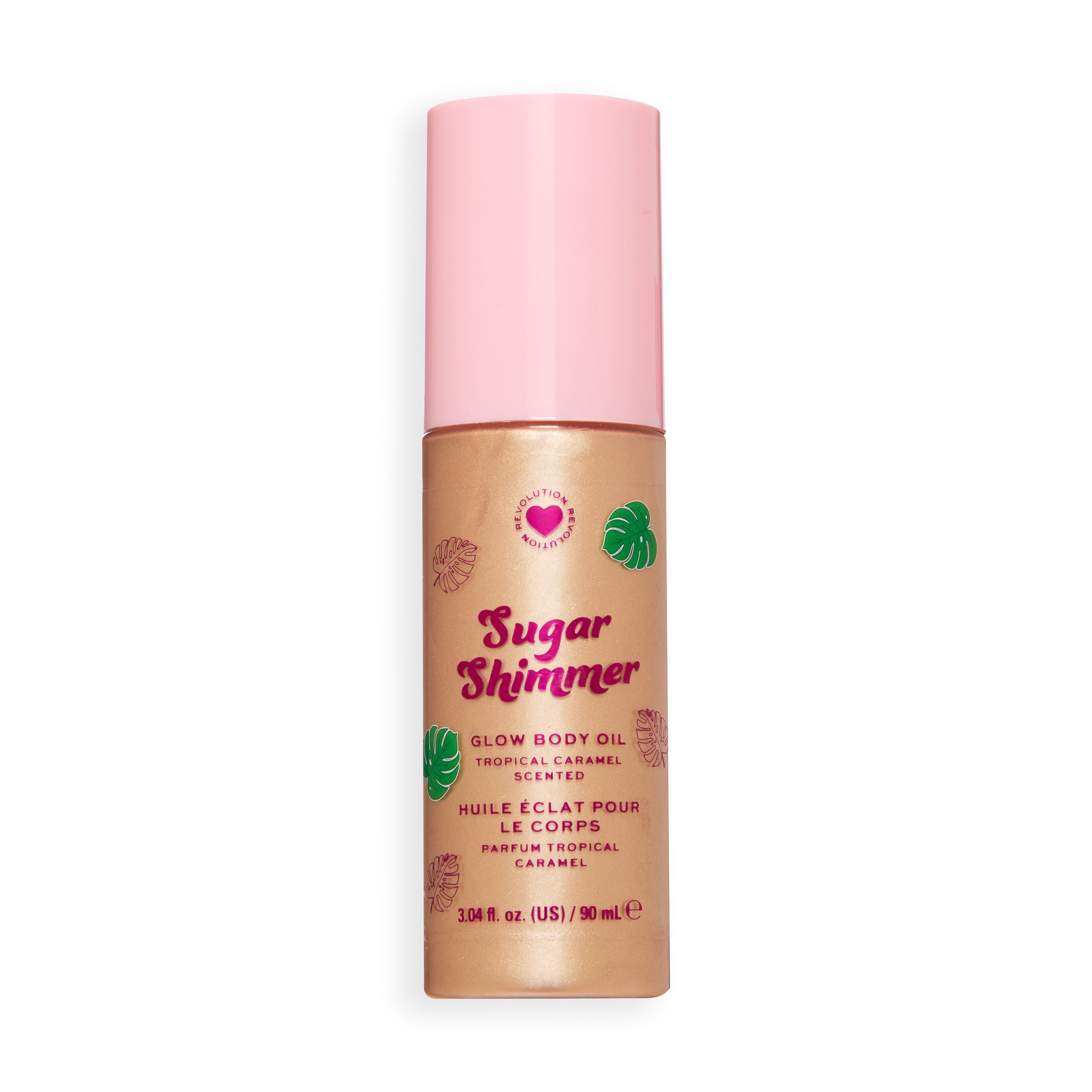 I Heart Revolution Tropical Caramel Glow Body Oil Sugar Shimmer Gold