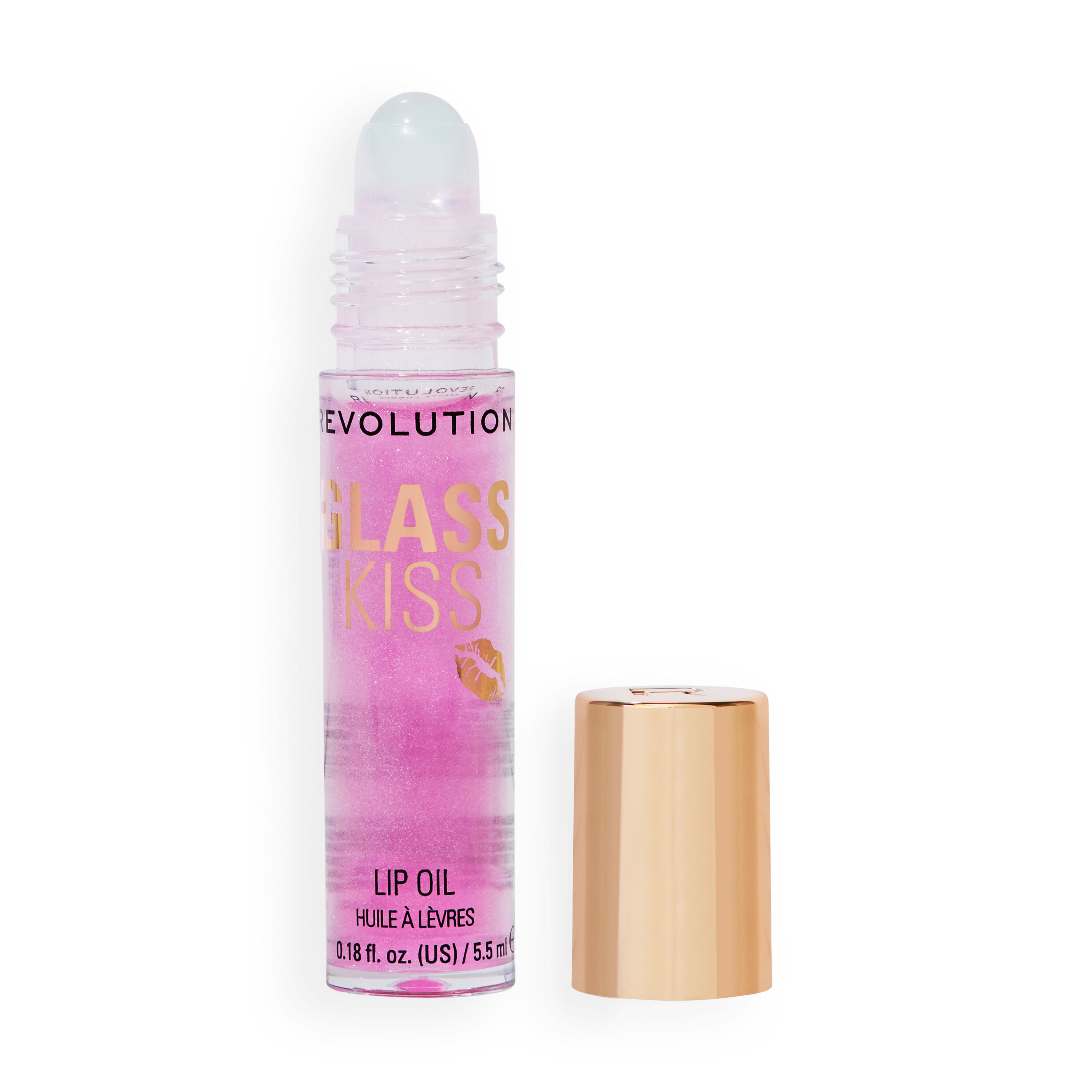 Revolution Glass Kiss Roller Ball Lip Oil Enchanted Purple Shimmer