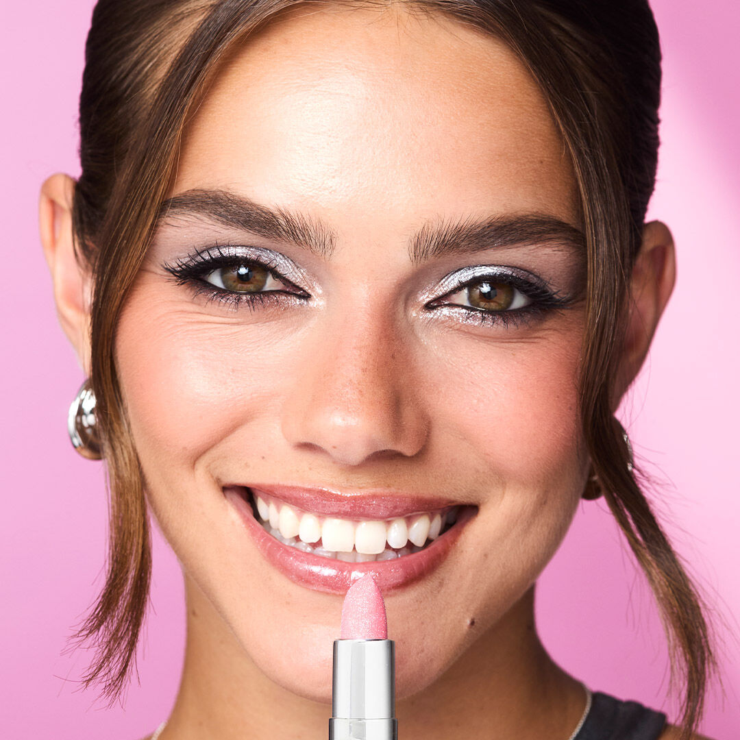 Revolution Metallic Muse Glitter Lipstick Baby Pink