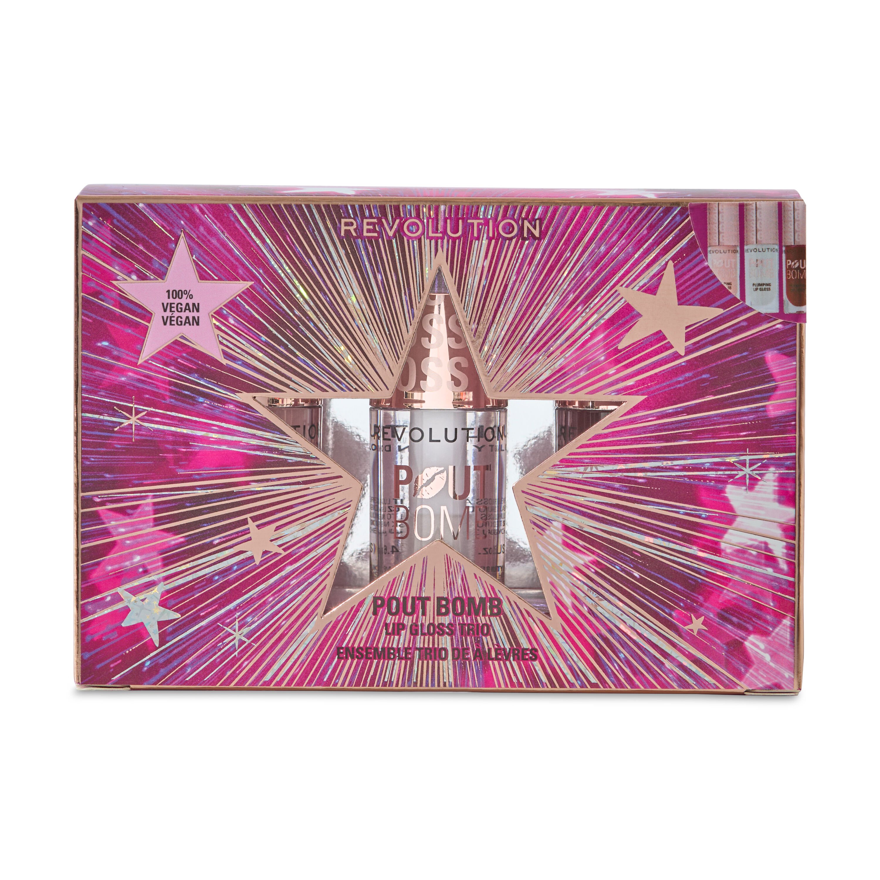 Revolution Pout Bomb Plumping Lip Gloss Trio Gift Set