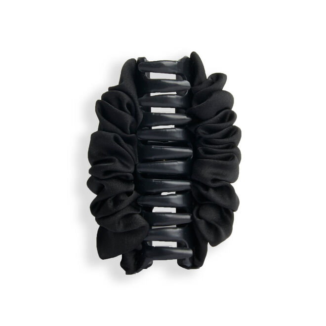 Revolution Haircare Ruched Satin Claw Clip Black