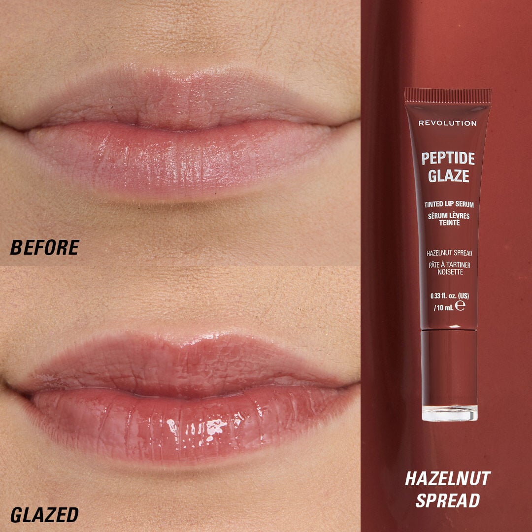 Revolution Peptide Glaze Tinted Lip Serum Hazelnut Spread