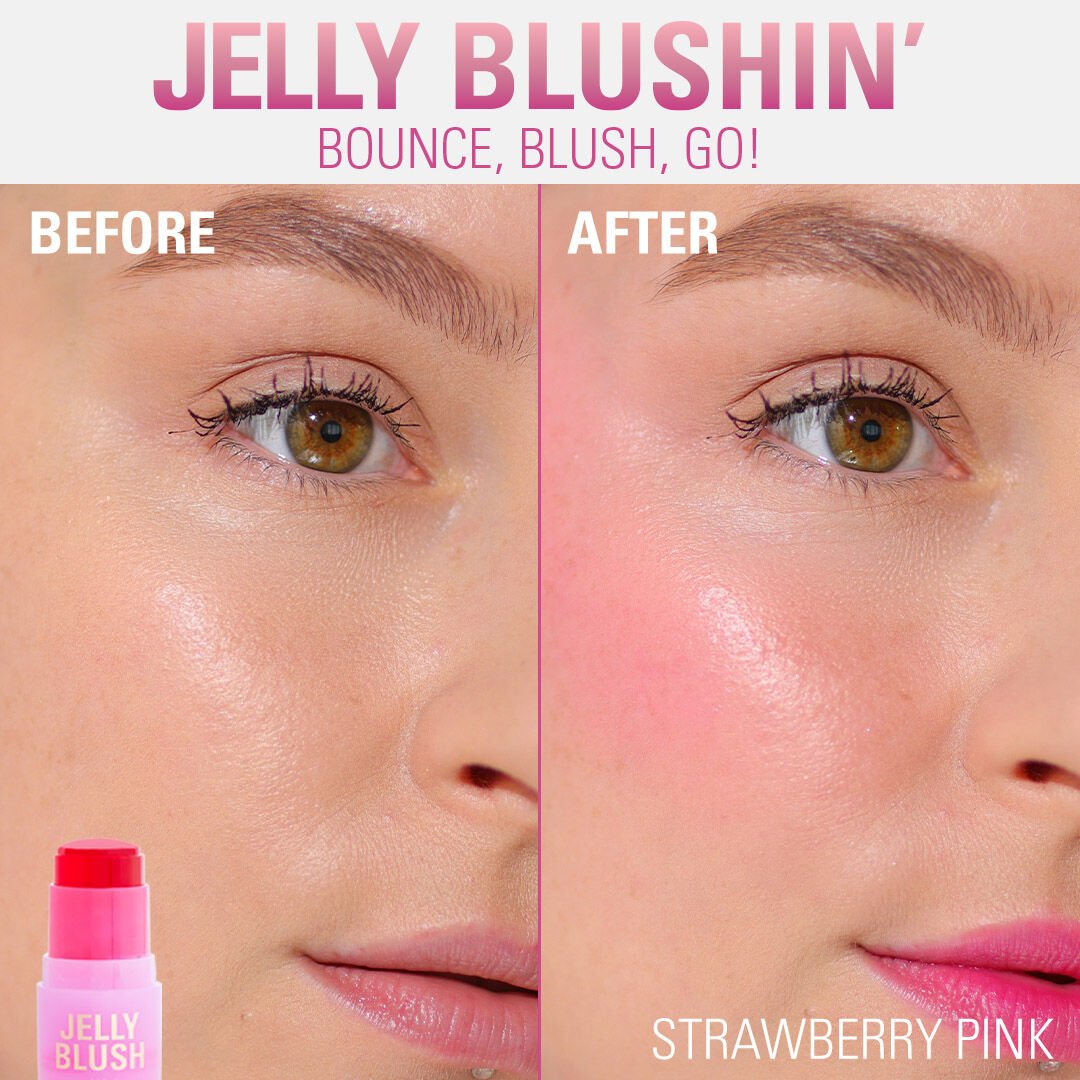 Revolution Jelly Blush Stick Lip and Cheek Stain Strawberry Pink