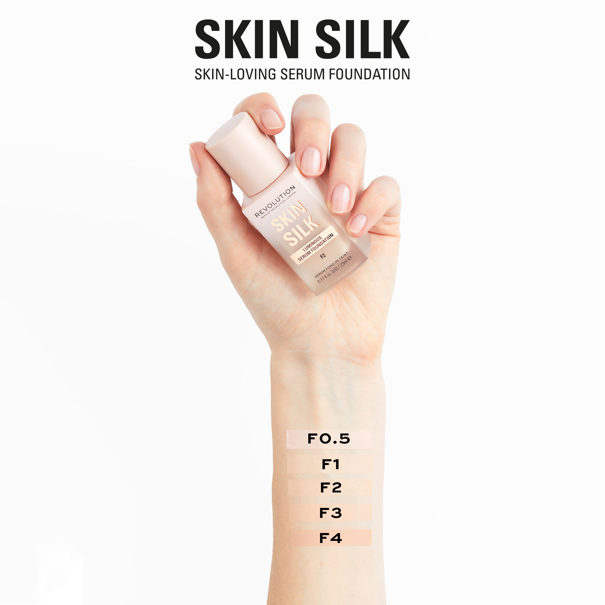 Makeup Revolution Skin Silk Serum Foundation F1 Revolution Beauty