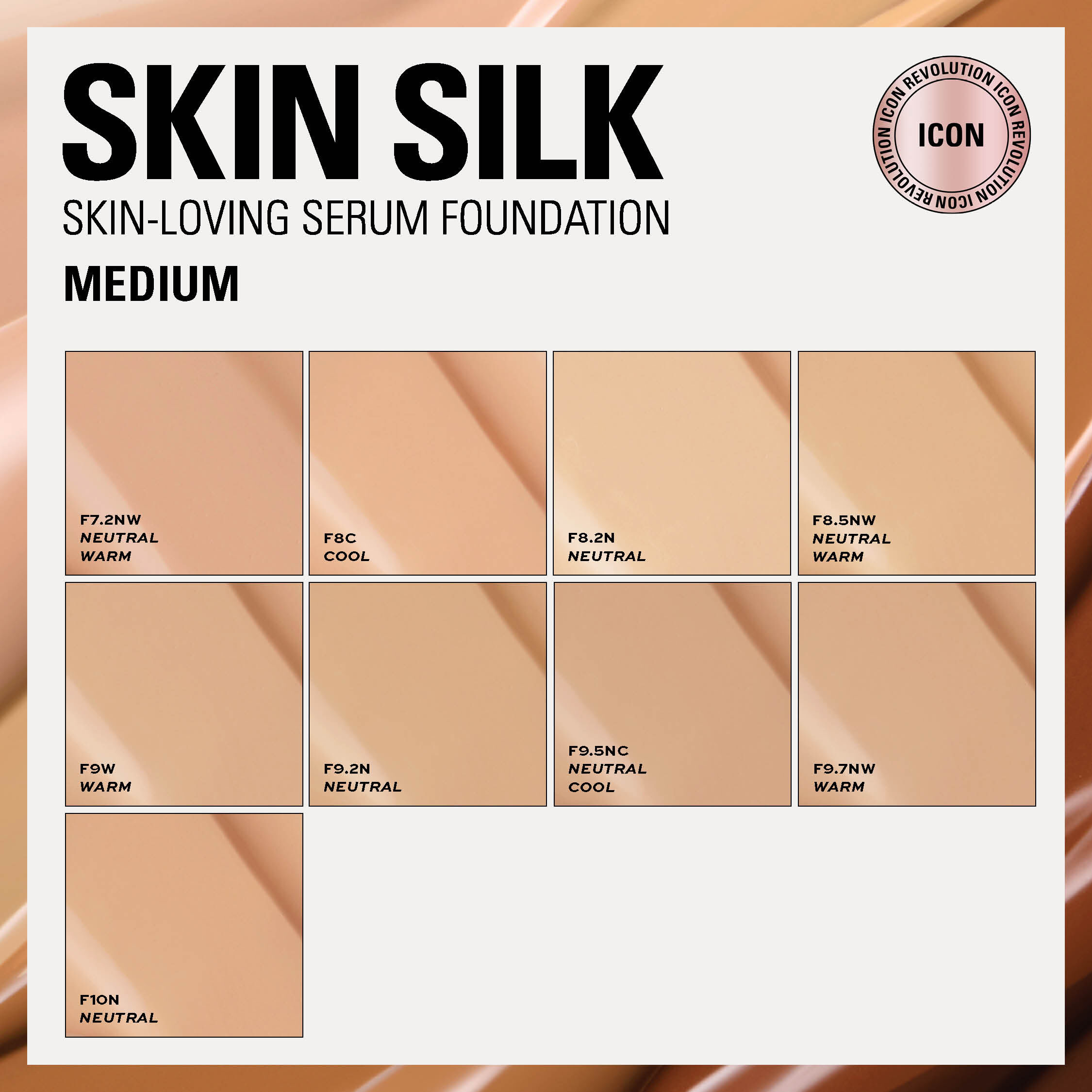 Revolution Skin Silk Radiant Satin Serum Foundation F8C