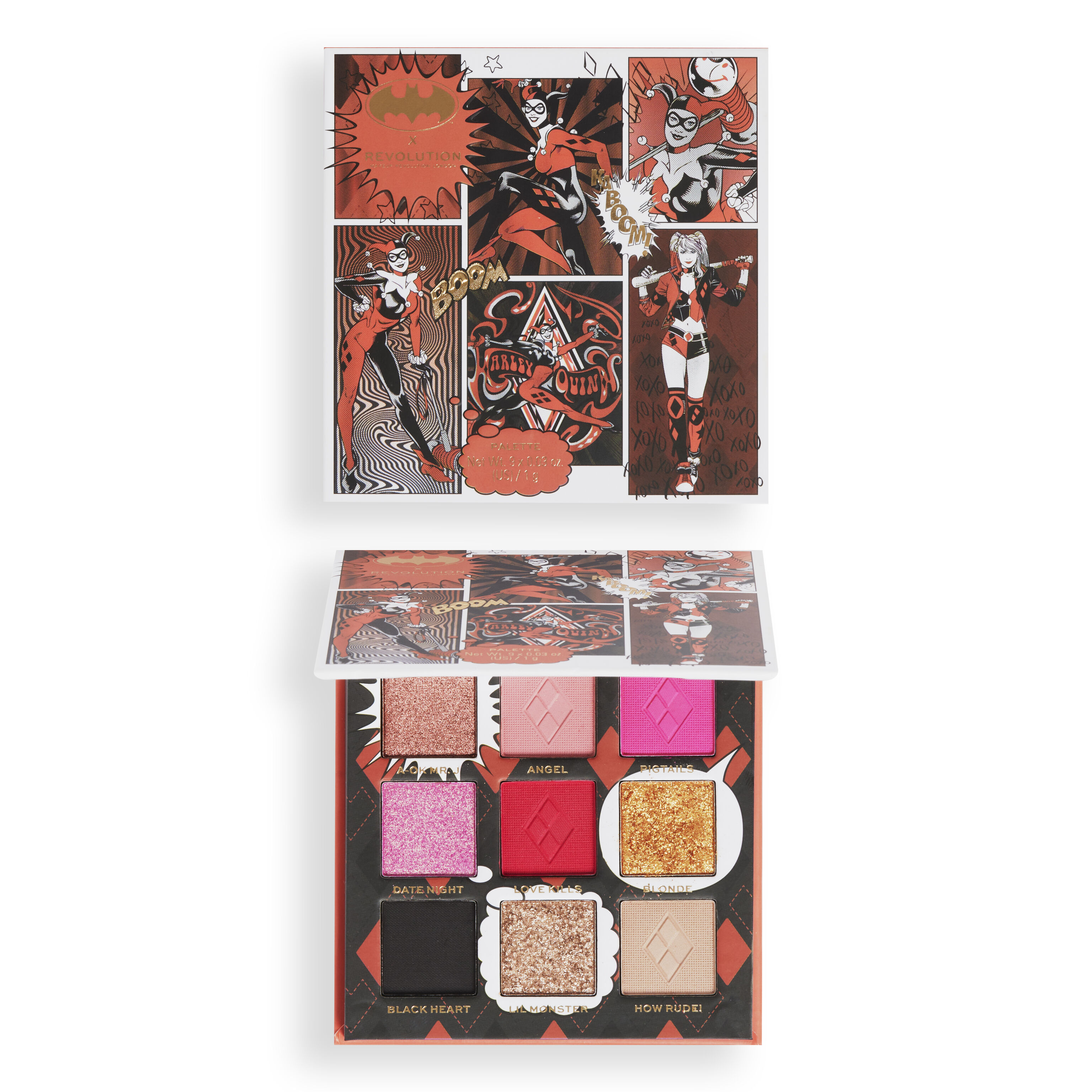 DC x Makeup Revolution Harley Quinn Rebel Heart Eyeshadow Palette