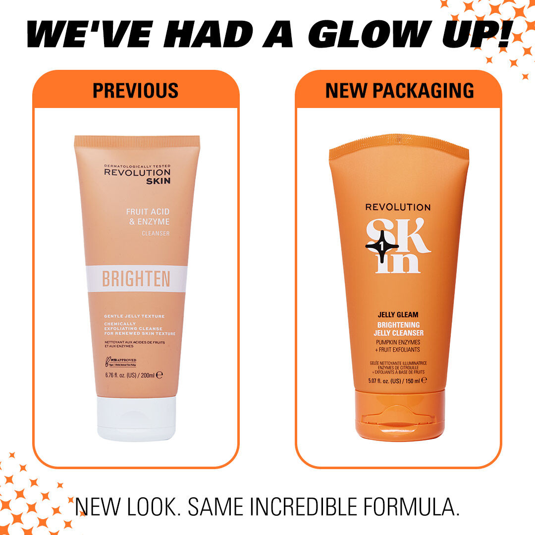 Revolution Skin Jelly Gleam Natural Fruit AHAs Brightening Jelly Cleanser