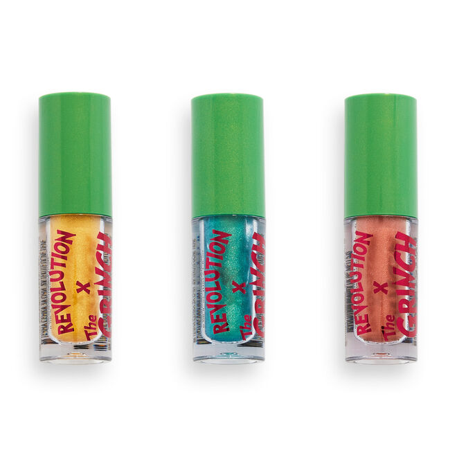 The Grinch x Makeup Revolution Don't Give a Grinch Liquid Eyeshadow Set