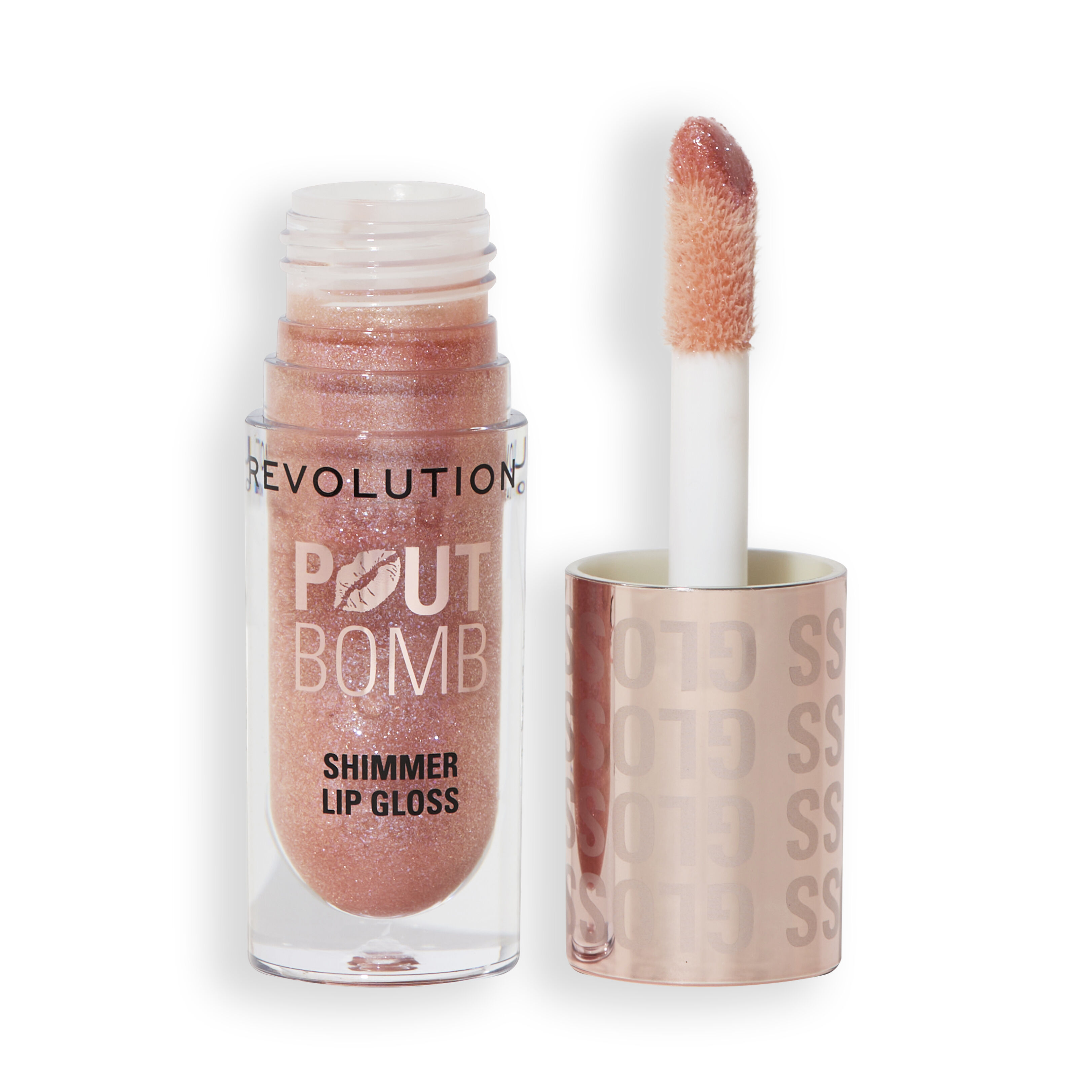 Revolution Pout Bomb Shimmer Gloss Glimmer Nude