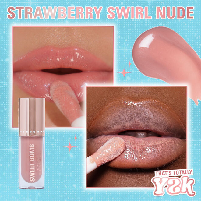Makeup Revolution Y2k Sweet Bomb Lip Gloss Strawberry Swirl Nude