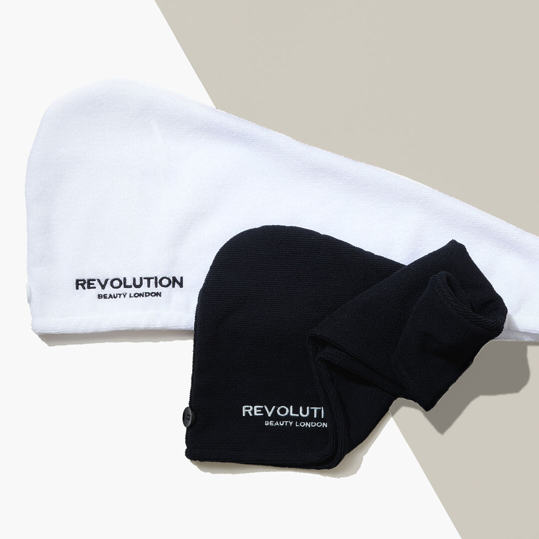 Revolution Haircare Microfibre Hair Wrap Black & White
