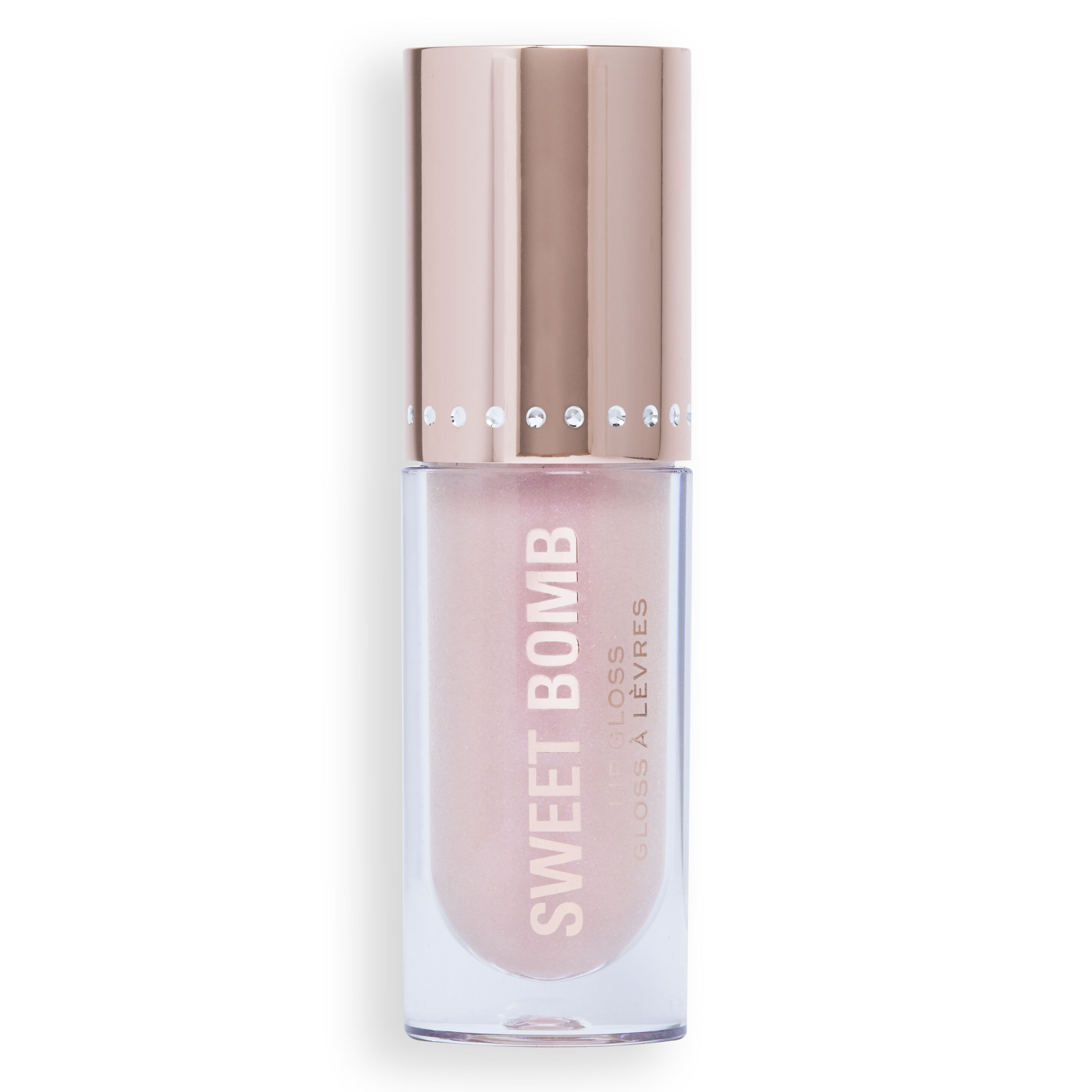 Makeup Revolution Y2k Sweet Bomb Lip Gloss Vanilla Ice White Holo