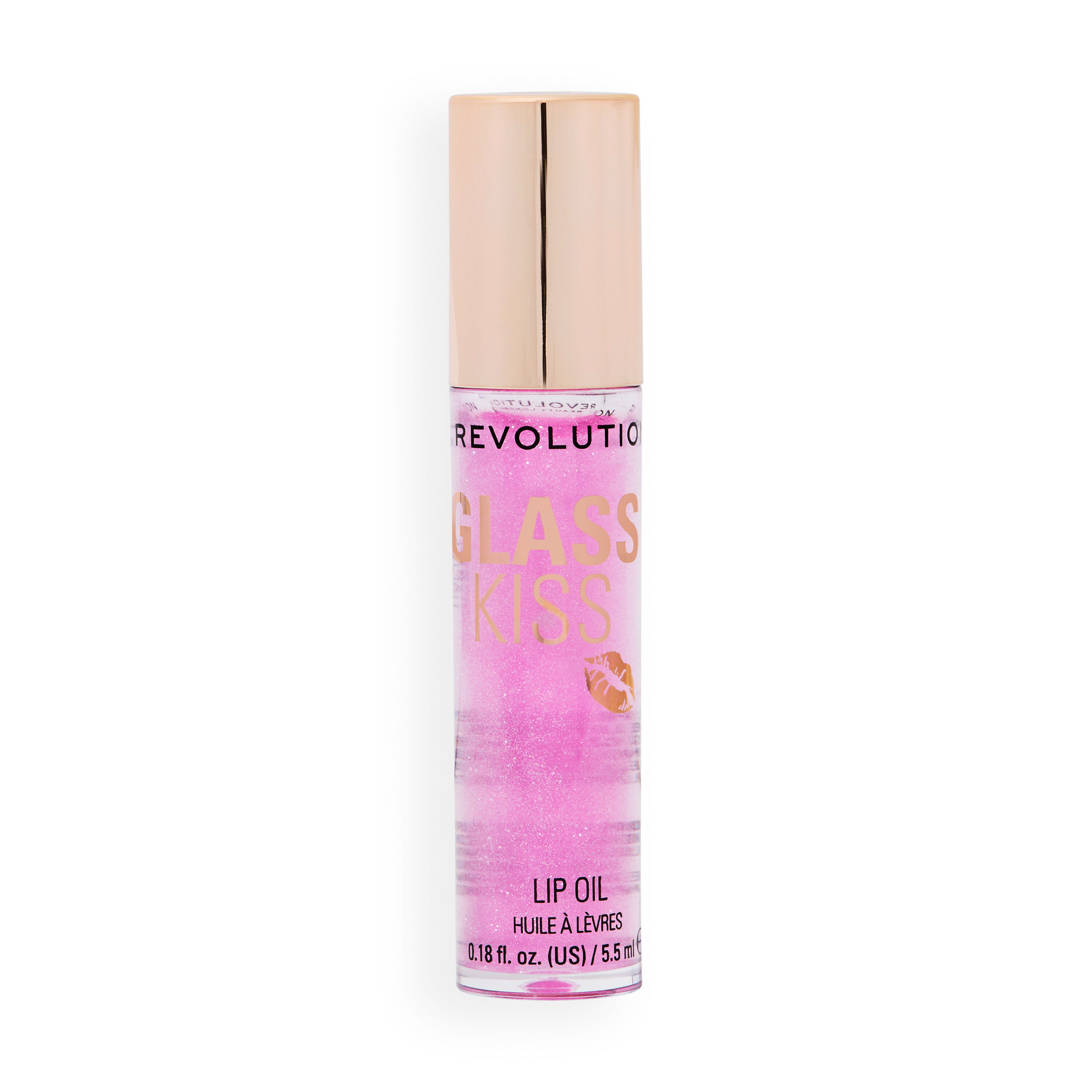 Revolution Glass Kiss Roller Ball Lip Oil Enchanted Purple Shimmer
