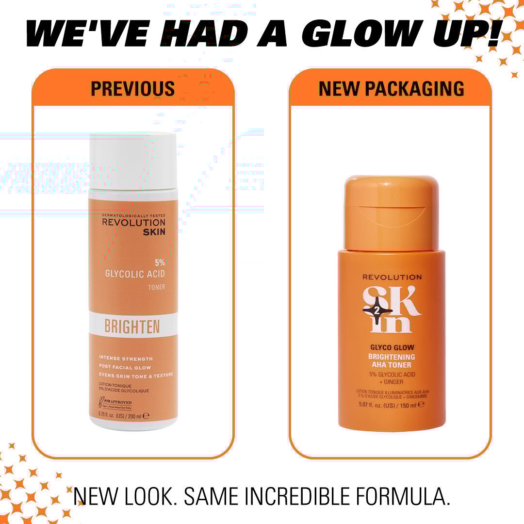 Revolution Skin Glyco Glow 5% Glycolic Acid & Ginger Brightening AHA Toner