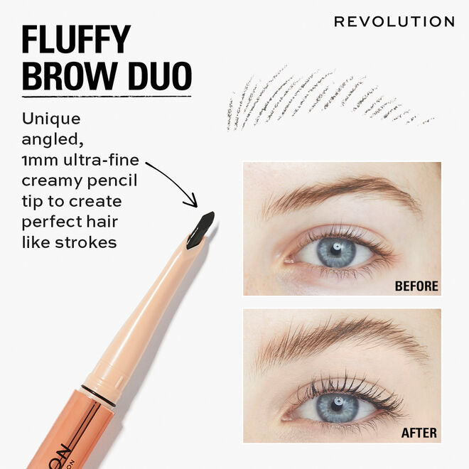 Makeup Revolution Fluffy Brow Filter Duo Dark Brown